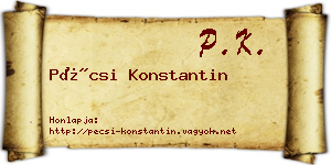 Pécsi Konstantin névjegykártya